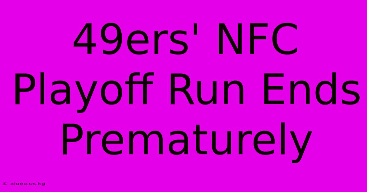 49ers' NFC Playoff Run Ends Prematurely