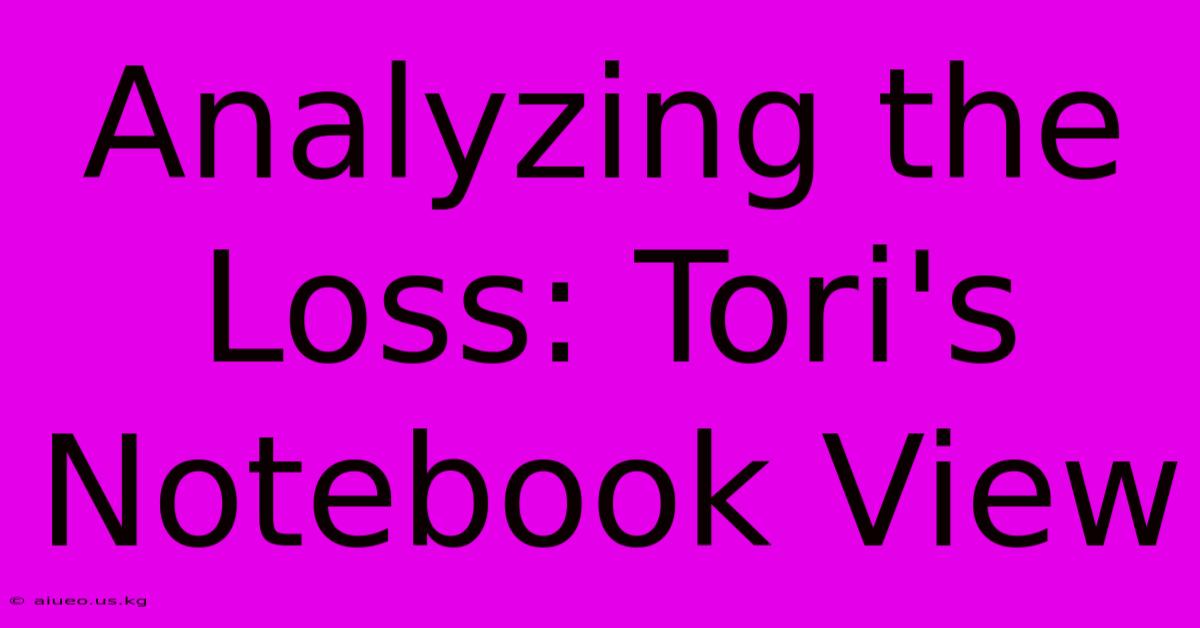 Analyzing The Loss: Tori's Notebook View