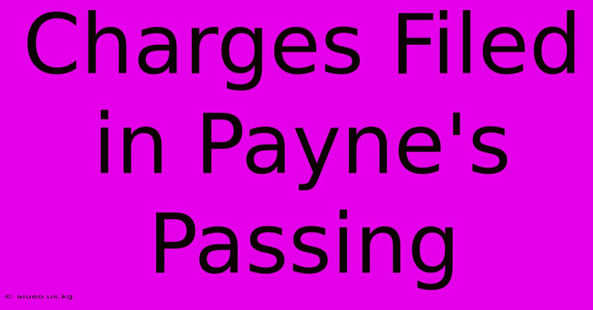 Charges Filed In Payne's Passing