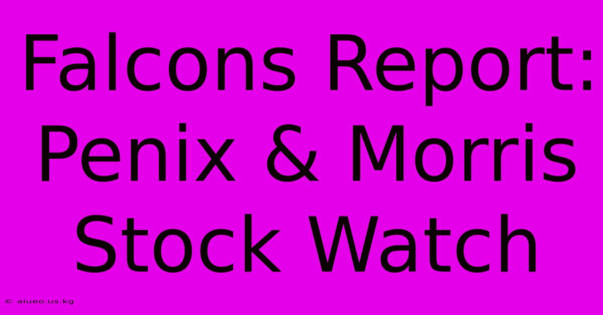 Falcons Report: Penix & Morris Stock Watch