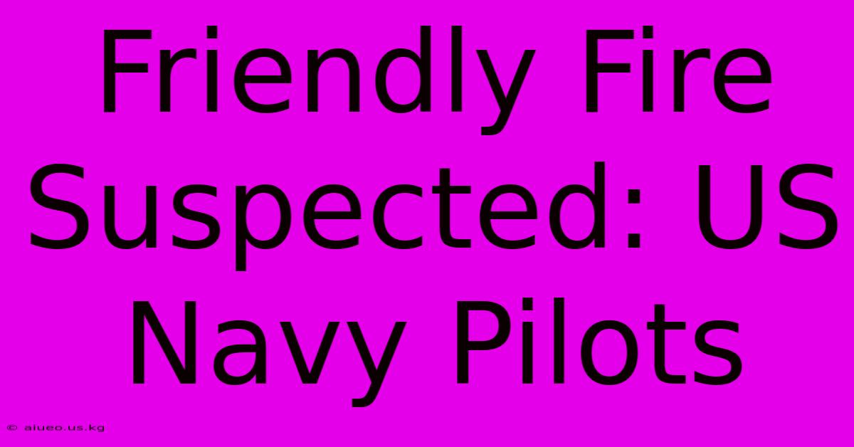 Friendly Fire Suspected: US Navy Pilots