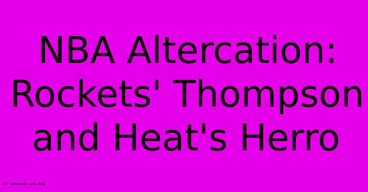 NBA Altercation: Rockets' Thompson And Heat's Herro