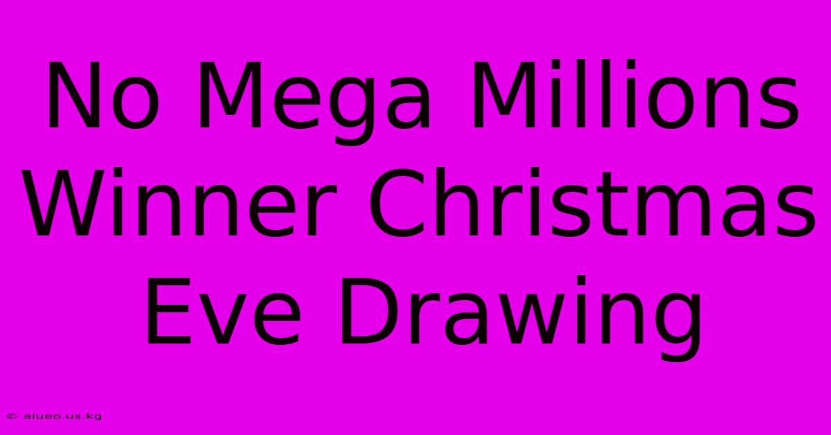 No Mega Millions Winner Christmas Eve Drawing