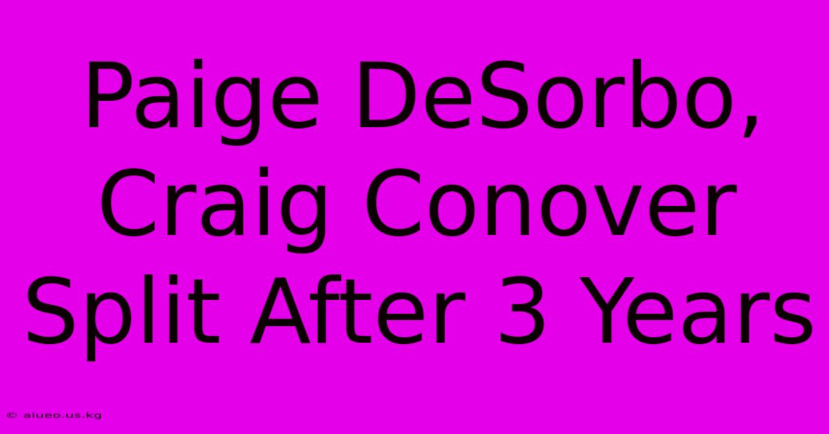 Paige DeSorbo, Craig Conover Split After 3 Years