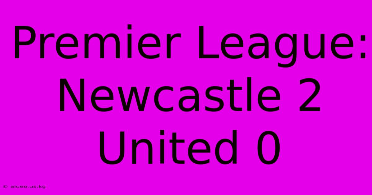 Premier League: Newcastle 2 United 0