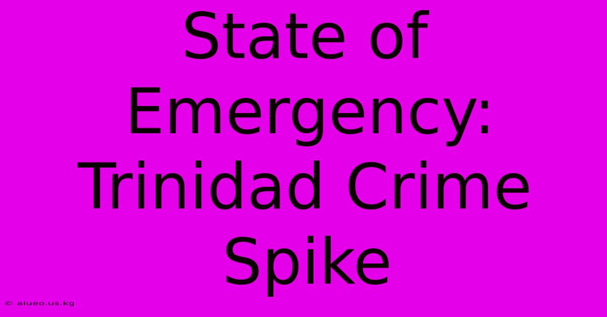 State Of Emergency: Trinidad Crime Spike