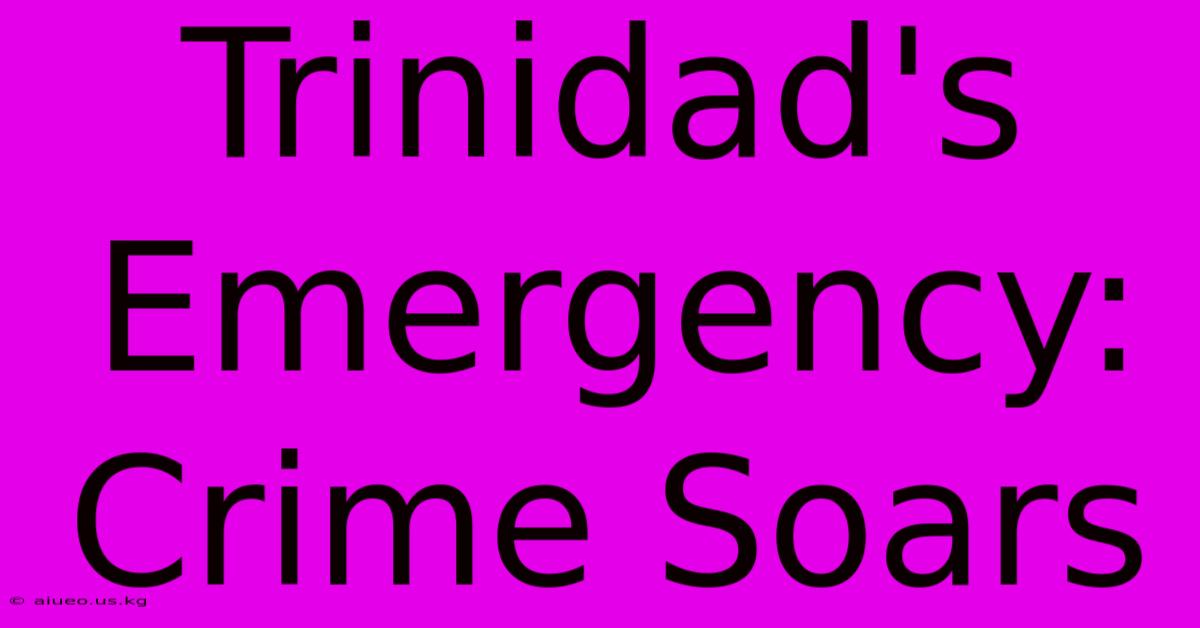 Trinidad's Emergency: Crime Soars